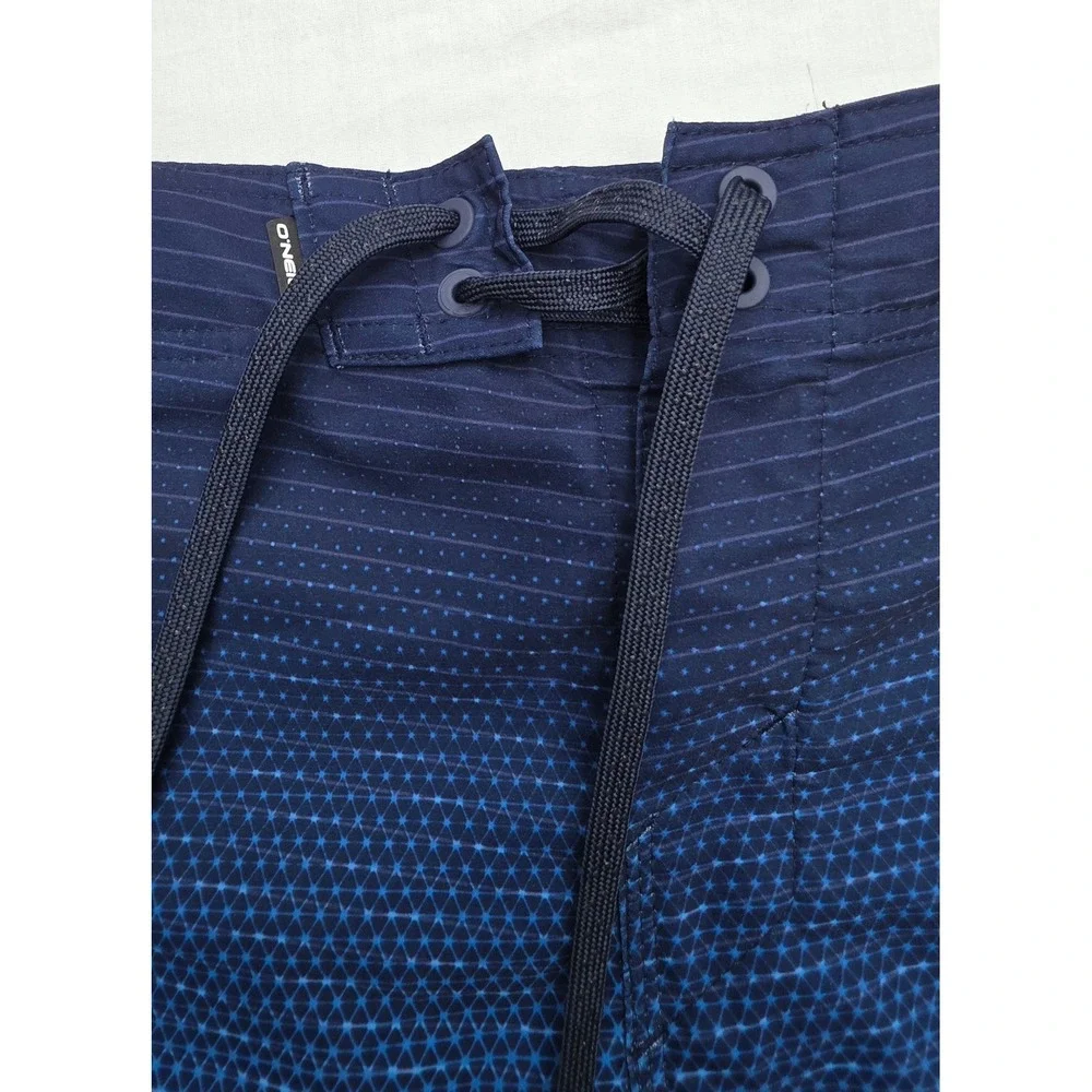 O'Neill Hyperfreak Mens Blue Ombre Geometric Board Shorts Swim Trunks Size 38